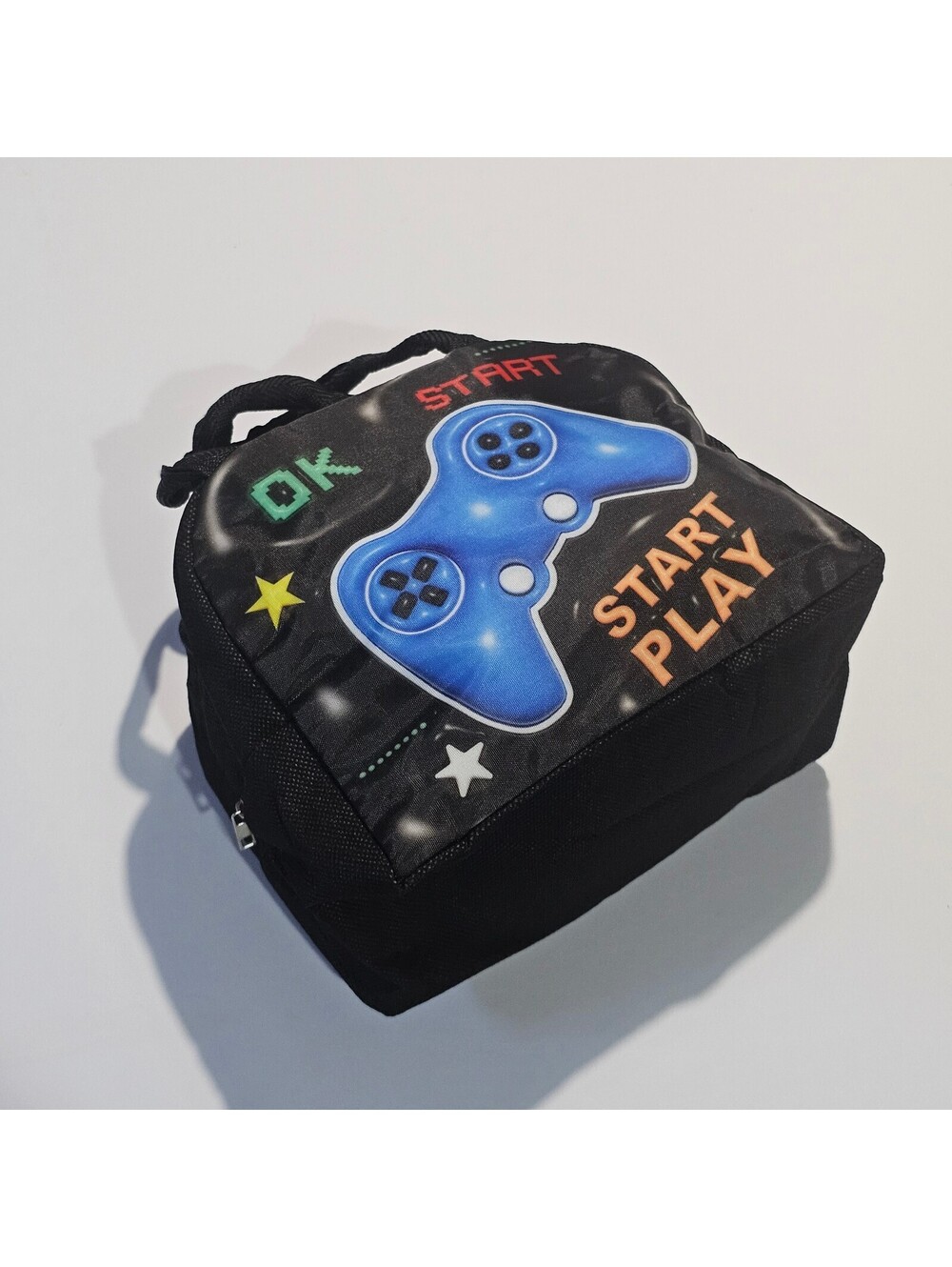 Kids Black lunch bag with game controller graphic